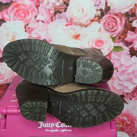 Office womens tall brown leather boots size 6 Made in Portugal 3" heel - Picture 7 of 8